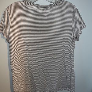 Divided black and white striped tee